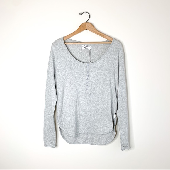One Teaspoon Soft Haven Recycled Cotton Top Long Sleeves Grey Marl Size XXS - Picture 4 of 16